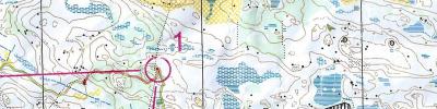 Långträckor,  Steningebadet (Karta utan väg/stig)